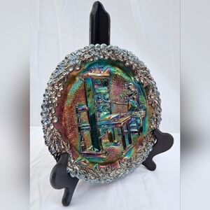 Vintage 1971 Fenton Carnival Glass Iridescent Plate Number 2